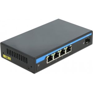 Delock - Gigabit Ethernet-schakelaar - 4 x RJ45 - SFP-slot - Metalen Behuizing
