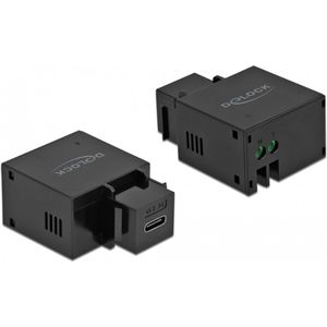 Delock - USB Type-C Laadpoortmodule - Inclusief Keystone-module - Zwart - 10.5 W