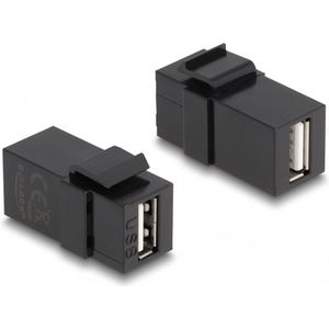 Delock - Keystone Module - Zwart - USB 2.0 Type-A Vrouw