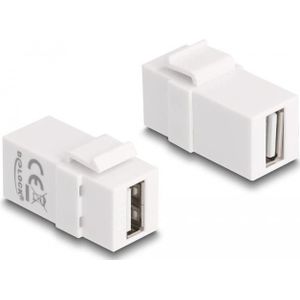Delock - USB 2.0 Type-A Vrouwelijk - Wit - Keystone Module
