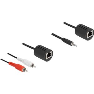 3,5mm Jack - Tulp stereo audio over ethernet extender set