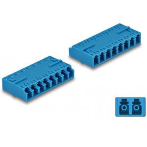Optische vezelkoppeling HD LC Octuplex Vrouw naar LC Octuplex vrouwelijk blauw