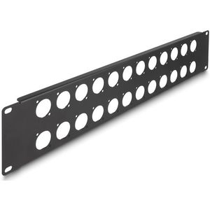 Delock 19 inch patch panel | voor 24 D-type modules | 2U | zwart