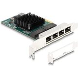 Delock - PCI Express x4 - Netwerkkaart - Grijs - 4 x RJ45 Gigabit LAN