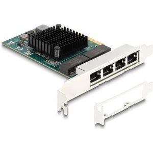 Delock - PCI Express x4 - Netwerkkaart - Grijs - 4 x RJ45 Gigabit LAN