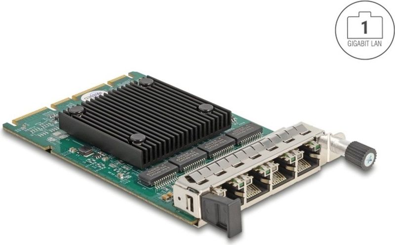 Delock - OCP 3.0 - Netwerkkaart - 4 x RJ45 - Tot 1 Gbps