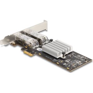 Delock - PCI Express x1 - Netwerkkaart - Zwart - 2 x SFP Slot, 1 Gbps