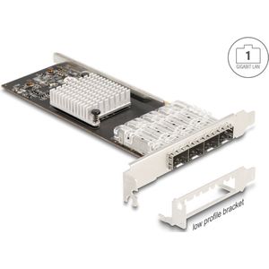 Delock - PCI Express Netwerkkaart - 4x SFP - 1 Gbps - Glasvezel