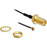 MHF I (v) - RP-SMA (v) kabel - Micro Coax (1.13 mm) - 50 Ohm / zwart - 0,50 meter