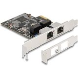 Delock - PCI Express x1 - Netwerkkaart - 2 x RJ45 Gigabit LAN - RTL8111