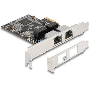 Delock - PCI Express x1 - Netwerkkaart - 2 x RJ45 Gigabit LAN - RTL8111
