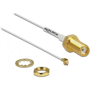 MHF II (v) - SMA (v) kabel - Micro Coax (0,81 mm) - 50 Ohm / grijs - 0,20 meter