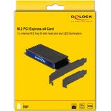 Delock - Host Bus Adapter - PCIe x4 - M.2 NVMe - RGB LED - Storage Controller