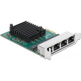 Delock - PCI Express X1 - Kaart - 4 X RJ45 - Gigabit LAN - RTL8111