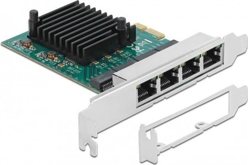 Delock - PCI Express X1 - Kaart - 4 X RJ45 - Gigabit LAN - RTL8111