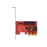 Delock - SATA-controller - PCI-Ex4 - Zwart - 6x SATA 6 Gb/s, Ondersteunt NCQ, S.M.A.R.T., TRIM
