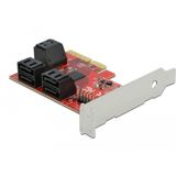 Delock - SATA-controller - PCI-Ex4 - Zwart - 6x SATA 6 Gb/s, Ondersteunt NCQ, S.M.A.R.T., TRIM
