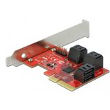 Delock - SATA-controller - PCI-Ex4 - Zwart - 6x SATA 6 Gb/s, Ondersteunt NCQ, S.M.A.R.T., TRIM