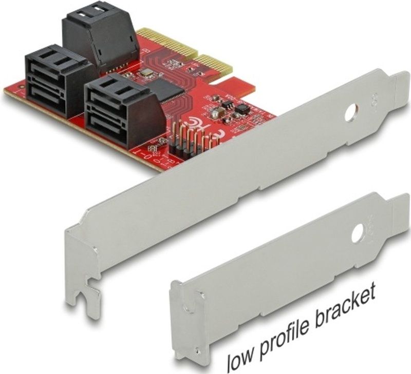 Delock - SATA-controller - PCI-Ex4 - Zwart - 6x SATA 6 Gb/s, Ondersteunt NCQ, S.M.A.R.T., TRIM