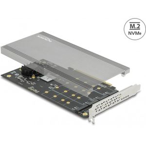 Delock - PCI Express x16 - M.2 Kaart - Zwart - 4x NVMe M.2 Slots