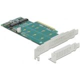 Delock - PCI Express x8 - Storage Controller - Zwart - 2 x interne NVMe M.2 Key M