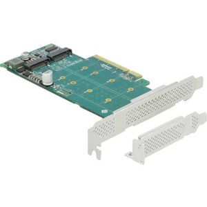 DeLOCK PCIe x8>2x in. M.2 Key-M Bif. LP