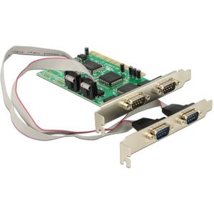 DeLOCK seriële RS232 PCI kaart met 4 9-pins SUB-D poorten