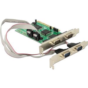DeLOCK - RS232 PCI Kaart - 4x 9-pins SUB-D - Geschikt voor Windows en Linux