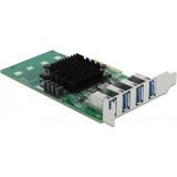 Delock - 89048 PCI Express x4-kaart - 4 x USB 3.0 - Low Profile