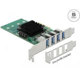 Delock - 89048 PCI Express x4-kaart - 4 x USB 3.0 - Low Profile