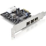 DeLOCK - FireWire 400/800 PCI Express Kaart - 1x 6-pins + 2x 9-pins