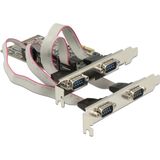 Delock - 4xRS-232 Adapter - Grijs - Stuk Hardware voor RS-232 Apparaten