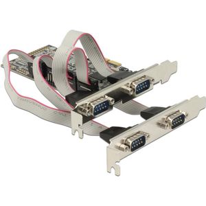 Delock - 4xRS-232 Adapter - Grijs - Stuk Hardware voor RS-232 Apparaten
