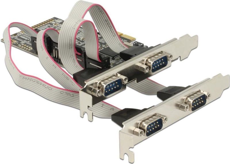 Delock - 4xRS-232 Adapter - Grijs - Stuk Hardware voor RS-232 Apparaten