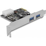 Delock - 89243 - PCI Express x1-kaart - 2 x Externe SuperSpeed USB - Type-A