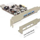 Delock - 89281 - PCI Express Kaart - Zwart - 3x Extern + 1x Intern USB 3.0 Type-A
