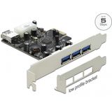 Delock - 89281 - PCI Express Kaart - Zwart - 3x Extern + 1x Intern USB 3.0 Type-A