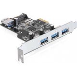 DeLOCK - 89301 - PCI Express Kaart - Zwart - 3x Extern + 1x Intern USB 3.0