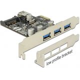 DeLOCK - 89301 - PCI Express Kaart - Zwart - 3x Extern + 1x Intern USB 3.0