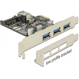 DeLOCK - 89301 - PCI Express Kaart - Zwart - 3x Extern + 1x Intern USB 3.0