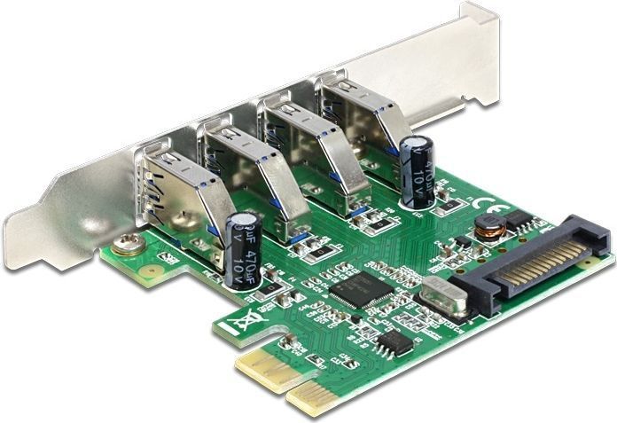 Delock - 89360 - PCI Express x1-kaart naar 4 x USB Type-A - 5 Gbps