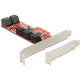 Delock - 89384 - PCI Express x2-kaart - 10 x Intern SATA 6 Gb/s - Low Profile Form Factor