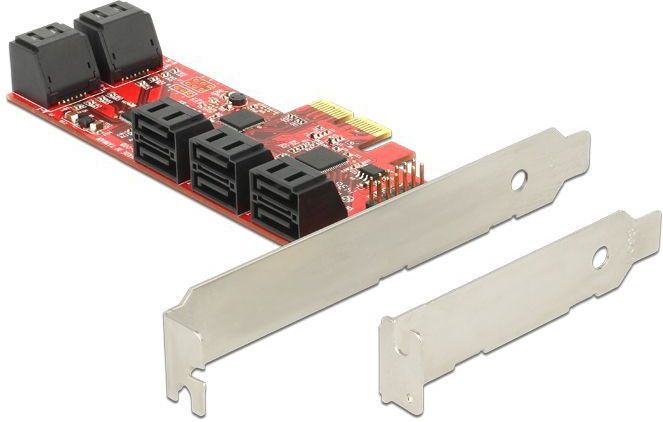 Delock - 89384 - PCI Express x2-kaart - 10 x Intern SATA 6 Gb/s - Low Profile Form Factor