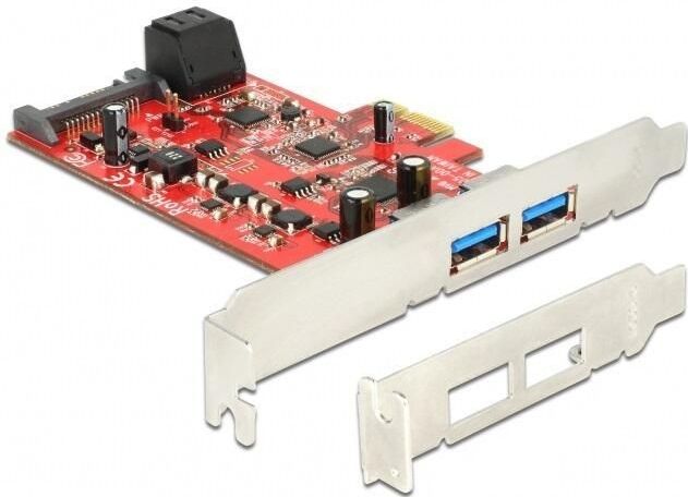 DeLOCK - 89389 - PCI Express Kaart - Zwart - 2x USB 3.0, 2x SATA 6 Gb/s
