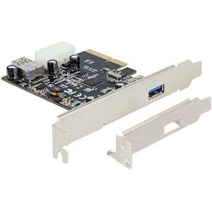 Delock - PCIe x4 SuperSpeed USB 10 Gbps - 1 + 1 Poort - Inclusief LP