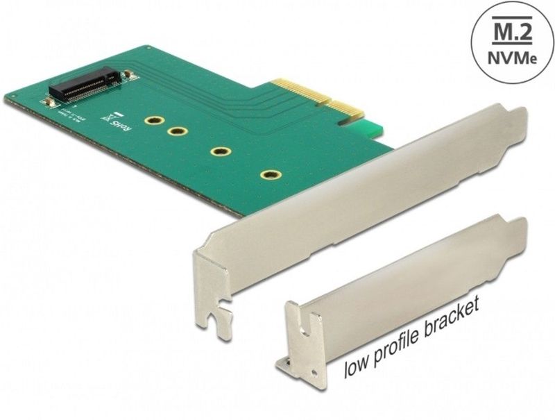 Delock - 89472 - PCI Express x4-kaart - Intern - Ondersteunt M.2-modules in formaat 22110, 2280, 2260, 2242 en 2230