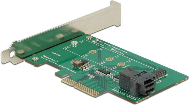 Delock - PCI Express x4 - Controleur - Laag Profiel - Ondersteunt M.2-modules 2280, 2260, 2242, 2230