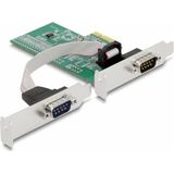 DeLOCK - RS232 PCI-Express Kaart - 2x 9-pins SUB-D - Low Profile Brackets