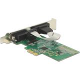 DeLOCK - RS232 PCI-Express Kaart - 2x 9-pins SUB-D - Low Profile Brackets