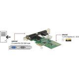 DeLOCK - RS232 PCI-Express Kaart - 2x 9-pins SUB-D - Low Profile Brackets
